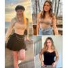 imageSHAPERX Womens Shapewear Tank Tops Seamless Tummy Control Shaping Camisole Adjustable Straps AntiRoll HemBlack
