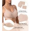 imageSHAPERX Bras for Women Wireless V Mesh Comfortable Bralette Seamless Push Up Everyday Bra with Removable CupsBeige