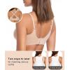 imageSHAPERX Bras for Women Wireless V Mesh Comfortable Bralette Seamless Push Up Everyday Bra with Removable CupsBeige
