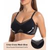 imageSHAPERX Bras for Women Wireless V Mesh Comfortable Bralette Seamless Push Up Everyday Bra with Removable CupsBlack