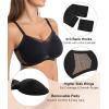 imageSHAPERX Bras for Women Wireless V Mesh Comfortable Bralette Seamless Push Up Everyday Bra with Removable CupsBlack