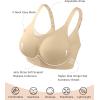 imageSHAPERX Wireless Bras for Women V Mesh Supportive Full Coverage Everyday Bralette No Underwire Seamless T Shirt Push Up BraBeige