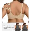 imageSHAPERX Wireless Bras for Women V Mesh Supportive Full Coverage Everyday Bralette No Underwire Seamless T Shirt Push Up BraBeige