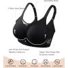 imageSHAPERX Wireless Bras for Women V Mesh Supportive Full Coverage Everyday Bralette No Underwire Seamless T Shirt Push Up BraBlack