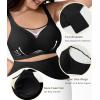 imageSHAPERX Wireless Bras for Women V Mesh Supportive Full Coverage Everyday Bralette No Underwire Seamless T Shirt Push Up BraBlack
