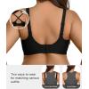 imageSHAPERX Wireless Bras for Women V Mesh Supportive Full Coverage Everyday Bralette No Underwire Seamless T Shirt Push Up BraBlack