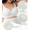 imageSHAPERX Wireless Bras for Women V Mesh Supportive Full Coverage Everyday Bralette No Underwire Seamless T Shirt Push Up BraWhite