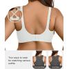 imageSHAPERX Wireless Bras for Women V Mesh Supportive Full Coverage Everyday Bralette No Underwire Seamless T Shirt Push Up BraWhite