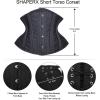 imageSHAPERX Womens Heavy Duty Corset Double Steel Boned Waist Trainer Corsets Underbust Body ShaperBlack Short Torso