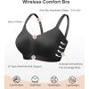 imageSHAPERX Womens Wireless Seamless Bra No Dig Comfort Lightly Lined Full Coverage Bralette for Daily WearBlack