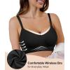 imageSHAPERX Womens Wireless Seamless Bra No Dig Comfort Lightly Lined Full Coverage Bralette for Daily WearBlack