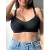 imageSHAPERX Womens Wireless Seamless Bra No Dig Comfort Lightly Lined Full Coverage Bralette for Daily WearBlack