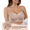 imageSHAPERX Womens Wireless Seamless Bra No Dig Comfort Lightly Lined Full Coverage Bralette for Daily WearToasted Almond