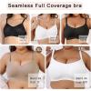 imageSHAPERX Womens Wireless Seamless Bra No Dig Comfort Lightly Lined Full Coverage Bralette for Daily WearToasted Almond