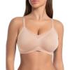 imageSHAPERX Bras for Women Wireless V Mesh Comfortable Bralette Seamless Push Up Everyday Bra with Removable CupsBeige