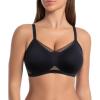 imageSHAPERX Bras for Women Wireless V Mesh Comfortable Bralette Seamless Push Up Everyday Bra with Removable CupsBlack
