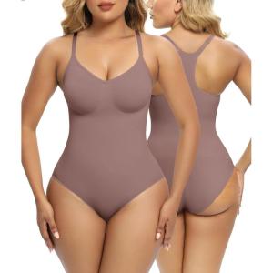 imageSHAPERX Bodysuit for Women Tummy Control Shapewear Racerback Seamless Sculpting Body Shaper Tank TopUmber