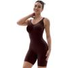 imageSHAPERX Womens Shaping MidThigh Bodysuit Tummy Control Shapewear Seamless Sculpting Body ShaperCoffee