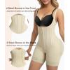 imageSHAPERX Womens Fajas Colombianas Postpartum Shapewear Tummy Control Body Shaper Butt Lifter with Boned SupportBeige Zipper