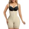 imageSHAPERX Womens Fajas Colombianas Postpartum Shapewear Tummy Control Body Shaper Butt Lifter with Boned SupportBeige Zipper