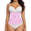 imageSHAPERX Waist Trainer for Women Tummy Control Workout Waist Cincher Corset Hourglass Body Shaper Zipper and HooksPink