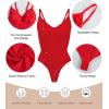 imageSHAPERX Womens Shapewear Bodysuit Tummy Control Body Shaper Seamless Sculpting Snatched Waist Body SuitRed Thong