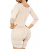 imageSHAPERX Womens Fajas Colombianas Shapewear Postpartum Tummy Control Arm Slimming Full Body Shaper with Zipper CrotchBeige