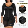imageSHAPERX Womens Fajas Colombianas Shapewear Postpartum Tummy Control Arm Slimming Full Body Shaper with Zipper CrotchBlack