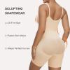 imageSHAPERX Shapewear Bodysuit for Women Tummy Control Seamless ZipUp Body Shaper Waist Snatched Body SuitBeige Shorts