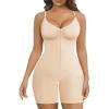 imageSHAPERX Shapewear Bodysuit for Women Tummy Control Seamless ZipUp Body Shaper Waist Snatched Body SuitBeige Shorts