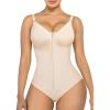 imageSHAPERX Womens Fajas Colombianas Tummy Control Shapewear for Women Postpartum Body Shaper with Zipper and HooksBeige