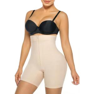 imageSHAPERX HighWaisted Tummy Control Shapewear for Women Seamless ZipUp EasyOn Body Shaper Shorts Slimming Fit UnderwearBeige