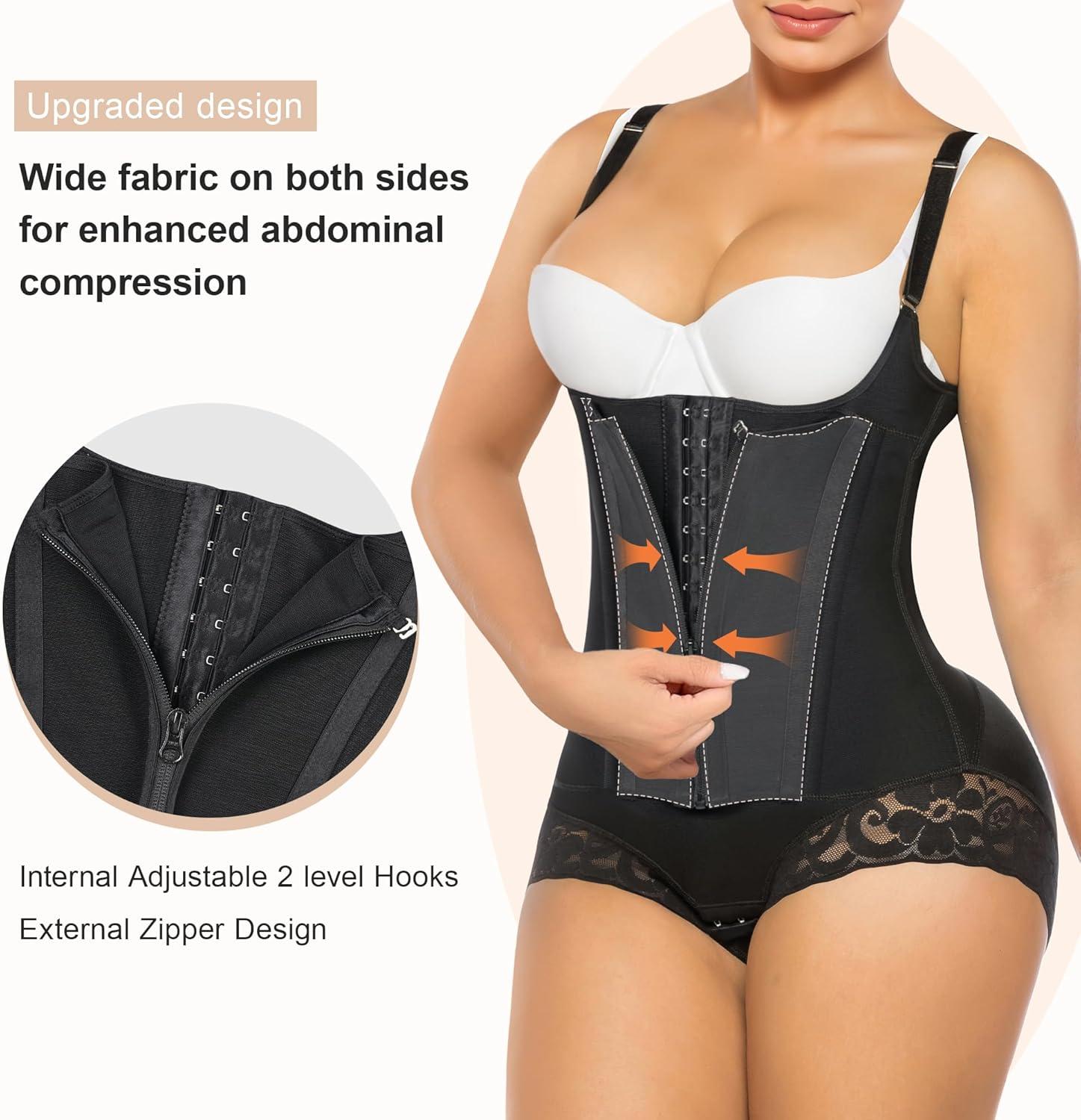 imageSHAPERX Womens Fajas Colombianas Shapewear Postpartum Tummy Control Body Shaper Butt Lifter BodysuitBlack Upgraded