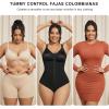 imageSHAPERX Womens Fajas Colombianas Tummy Control Shapewear for Women Postpartum Body Shaper with Zipper and HooksBlack