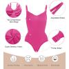 imageSHAPERX Womens Seamless Shapewear Bodysuit Tummy Control Body Shaper Waist Snatching Body SuitRose Red Thong