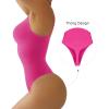 imageSHAPERX Womens Seamless Shapewear Bodysuit Tummy Control Body Shaper Waist Snatching Body SuitRose Red Thong
