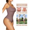 imageSHAPERX Womens Seamless Shapewear Bodysuit Tummy Control Body Shaper Waist Snatching Body SuitUmber Thong