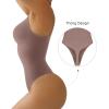imageSHAPERX Womens Seamless Shapewear Bodysuit Tummy Control Body Shaper Waist Snatching Body SuitUmber Thong