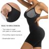 imageSHAPERX Womens Seamless Shapewear Tummy Control Bodysuit with Removable Pads Mid Thigh Body ShaperBlack Mid Thigh