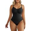 imageSHAPERX Womens Seamless Shapewear Bodysuit Tummy Control Body Shaper Waist Snatching Body Suit1black Thong