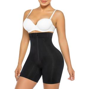 imageSHAPERX HighWaisted Tummy Control Shapewear for Women Seamless ZipUp EasyOn Body Shaper Shorts Slimming Fit UnderwearBlack