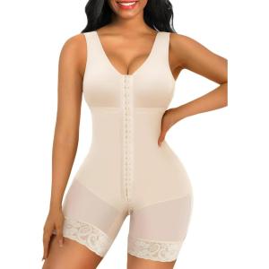imageSHAPERX Womens Fajas Colombianas Tummy Control Shapewear Postpartum Full Body Shaper Butt Lifter BodysuitBeige
