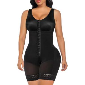 imageSHAPERX Womens Fajas Colombianas Tummy Control Shapewear Postpartum Full Body Shaper Butt Lifter BodysuitBlack