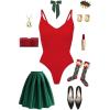 image:imageSHAPERX Womens Seamless Shapewear Bodysuit Tummy Control Body Shaper Waist Defining Body SuitRed Thong