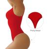 image:imageSHAPERX Womens Seamless Shapewear Bodysuit Tummy Control Body Shaper Waist Defining Body SuitRed Thong