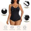 image:imageSHAPERX Womens Shapewear Bodysuit Bonded Tummy Control Panel Seamless Comfy Body Shaper With Targeted CompressionBlack