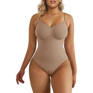 image:imageSHAPERX Womens Seamless Shapewear Bodysuit Tummy Control Body Shaper Waist Defining Body SuitSienna Thong