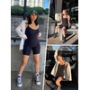 image:imageSHAPERX Shapewear for Women Tummy Control Bodysuit Mid Thigh Body Shaper Shorts for a Lifted LookBlack