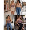 image:imageSHAPERX Shapewear for Women Tummy Control Bodysuit Mid Thigh Body Shaper Shorts for a Lifted LookUmber