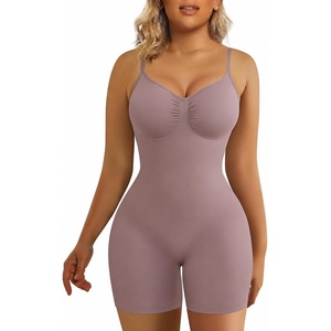 image:imageSHAPERX Shapewear for Women Tummy Control Bodysuit Mid Thigh Body Shaper Shorts for a Lifted LookUmber